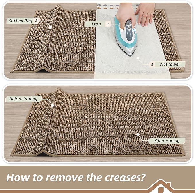 BEQHAUSE Kitchen Rugs 32"x48", Non-Slip Kitchen Mats