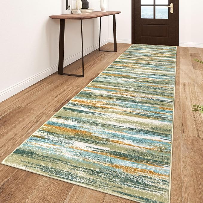 Lansny Modern Abstract Runner Rug 3x10