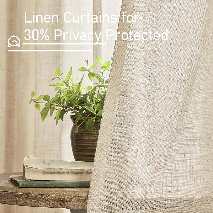 LAMIT Linen Curtains 84 inch Length