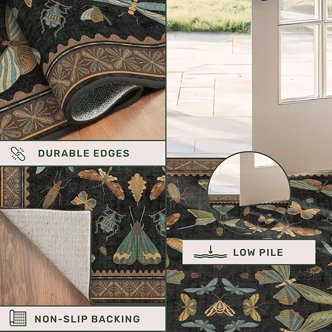 5x8 Black Rug for Bedroom
