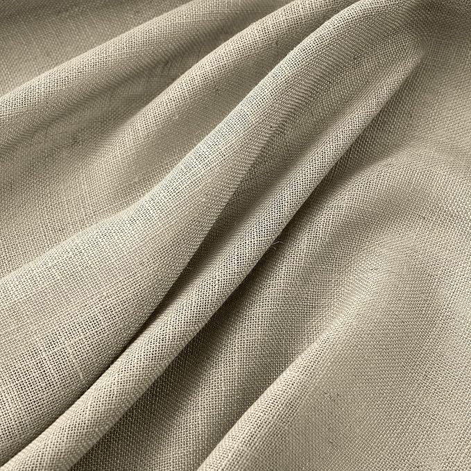 MIULEE Oatmeal Linen Curtains 108 Inch Long 2 Panels