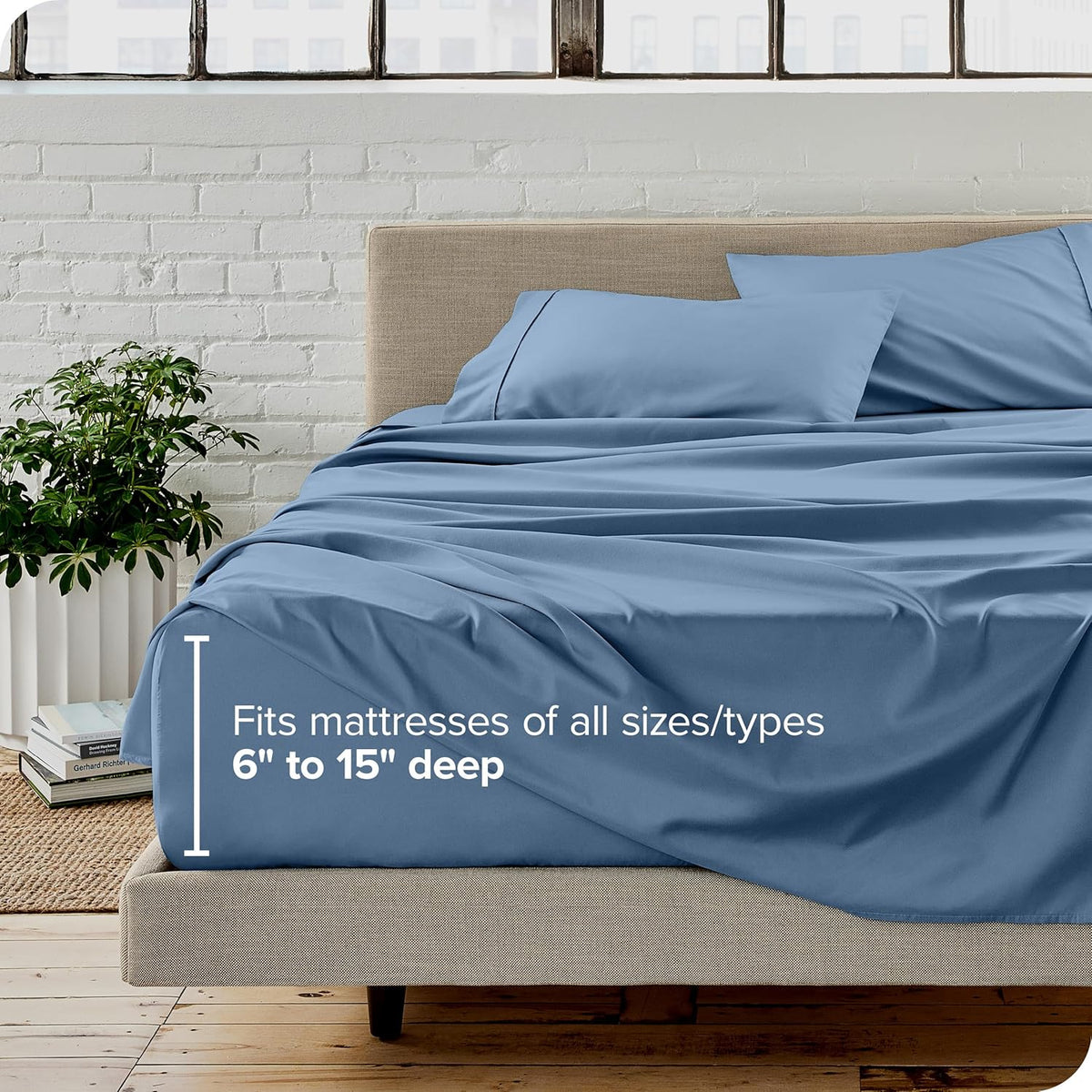 Bare Home Short Queen Sheet Set - 1800 Ultra-Soft Microfiber - Double Brushed - Deep Pockets - Easy Fit - 4 Piece Set - Bed Sheets (Short Queen, Coronet Blue)