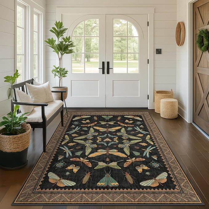 5x8 Black Rug for Bedroom