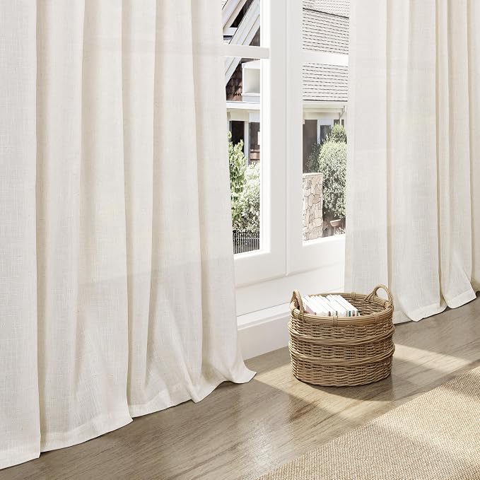 Nanspring Modern Linen Curtains 96 Inches Long