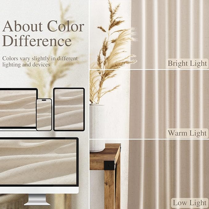 Nanspring Extra Long 120 Inch Curtains