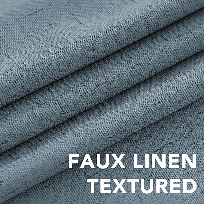 H.VERSAILTEX Primitive Linen Curtains 100% Blackout Curtain Drapes Burlap