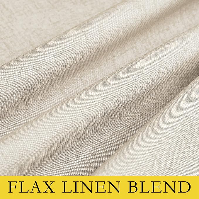NICETOWN 100% Absolutely Blackout Linen Curtains