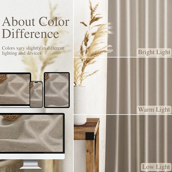 Nanspring Cobblestone Linen Curtains
