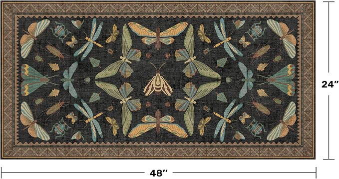 Small Black Entryway Runner Rug