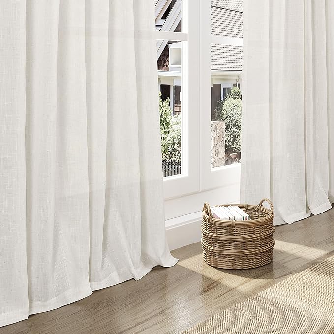 Nanspring Cafe Semi Sheer Linen Textured Valances
