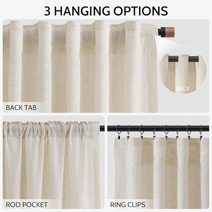 Nanspring 102 Inch Long Curtains