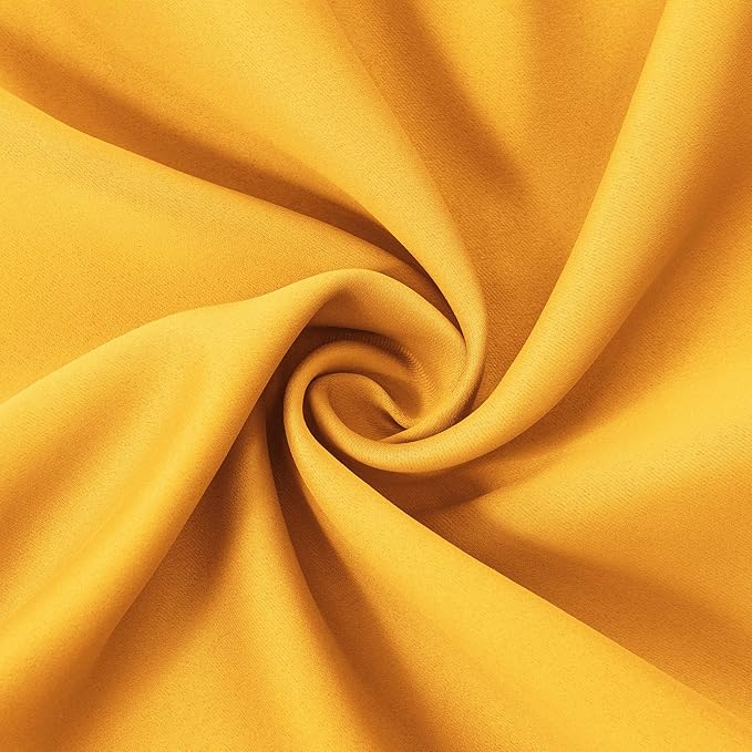 LEMOMO Yellow Thermal Blackout Curtains/52 x 84 Inch/Set of 2 Panels Room