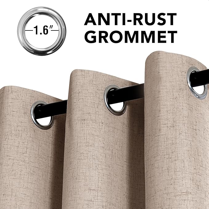 H.VERSAILTEX Linen Curtains 100% Blackout Curtains