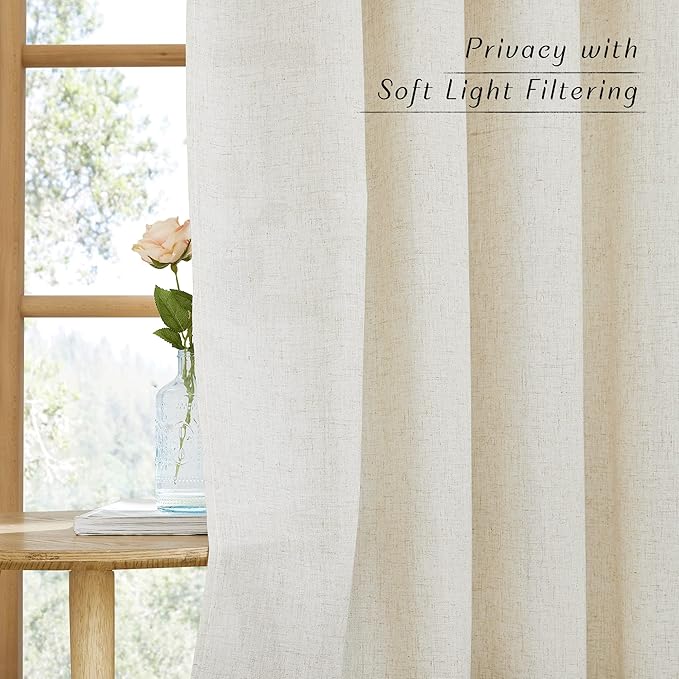 NICETOWN Linen 36 inch Curtains