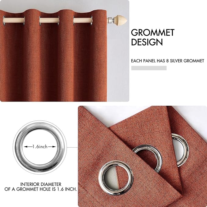 MIULEE 100% Blackout Linen Curtains