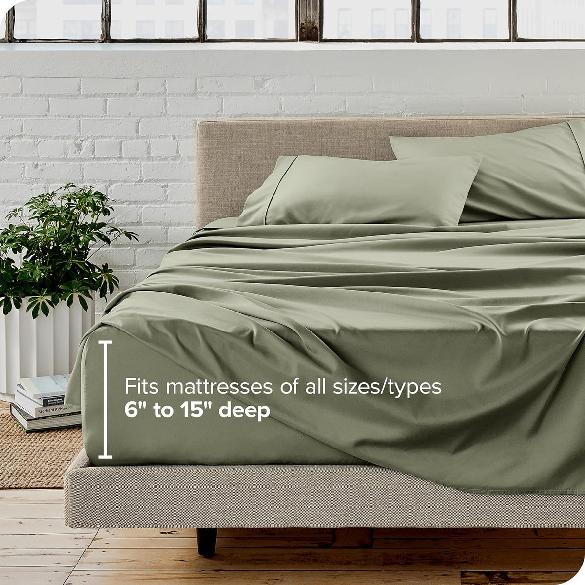 Bare Home Twin Sheet Set - 1800 Ultra-Soft Microfiber Twin Bed Sheets - Double Brushed - Deep Pockets - Easy Fit - Extra Soft - 3 Piece Set - Bedding Sheets & Pillowcases (Twin, Sage)