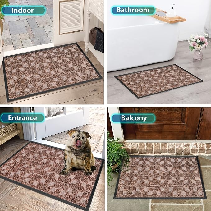 Bulijojo Sturdy Front Entrance Doormats, Durable Heavy Duty Welcome Mat
