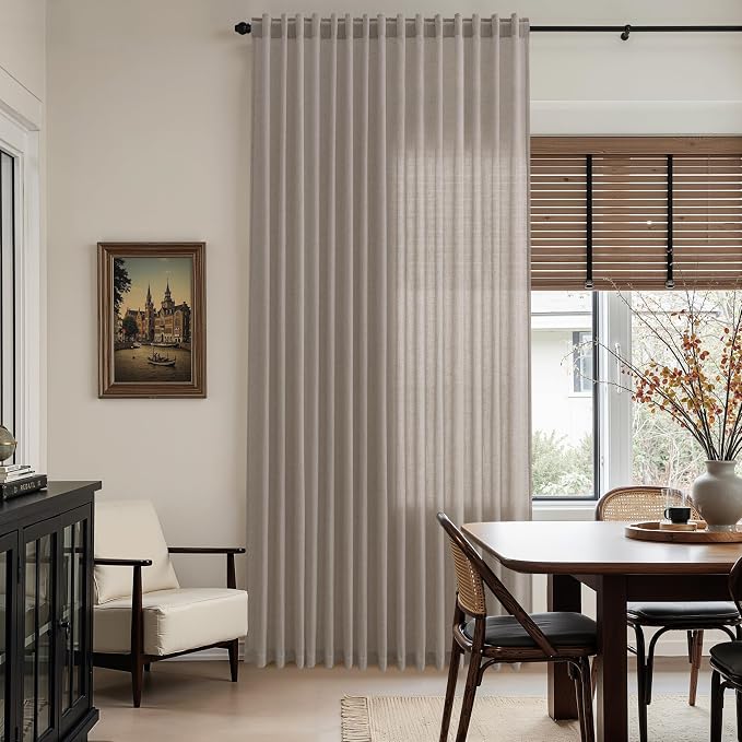 Nanspring Stone Beige Linen Curtains