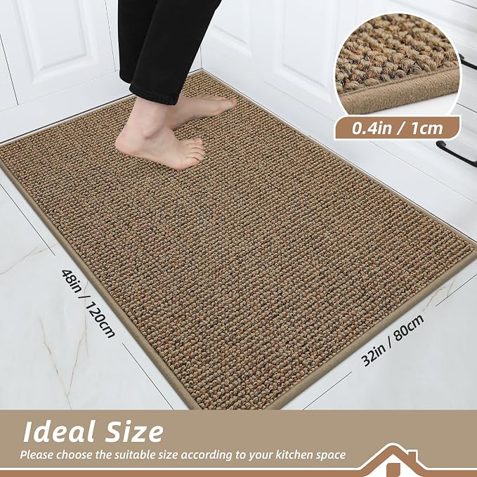 BEQHAUSE Kitchen Rugs 32"x48", Non-Slip Kitchen Mats