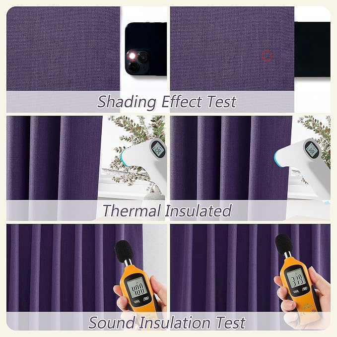 Guken 100% Blackout Curtains 84 Inch Length 2 Panels Set
