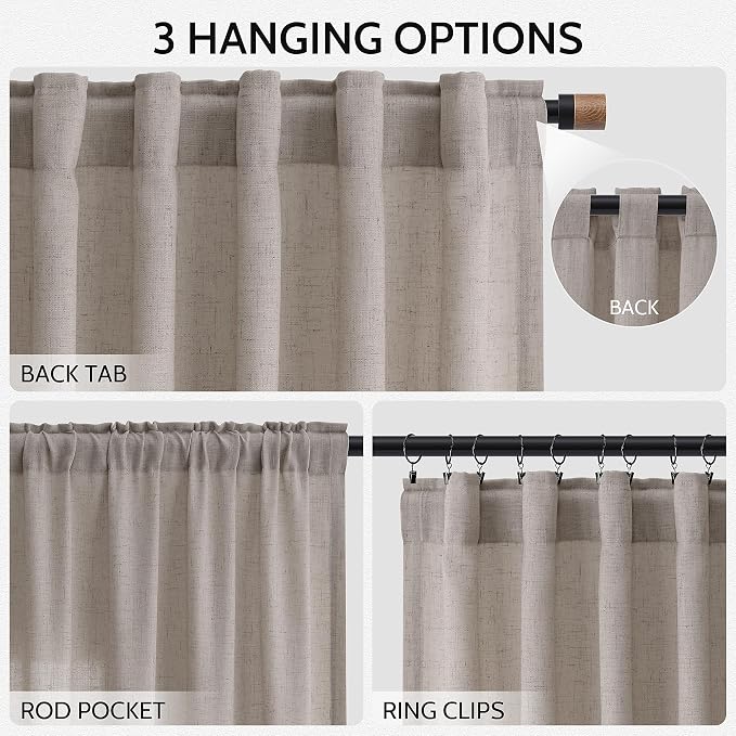 Nanspring 102 Inch Long Curtains