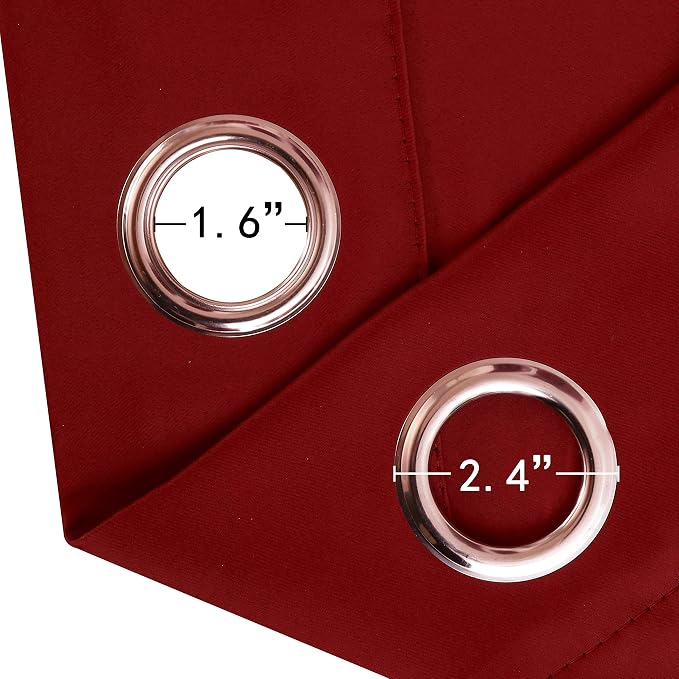 LEMOMO Red Blackout Curtains 40 x 63 Inch Length/Set of 2 Curtain