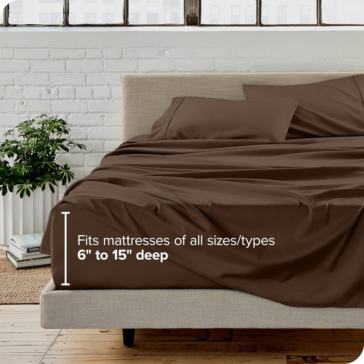Bare Home Full Sheet Set - Luxury 1800 Ultra-Soft Microfiber Full Bed Sheets - Double Brushed - Deep Pockets - Easy Fit - 4 Piece Set - Bedding Sheets & Pillowcases (Full, Cocoa)
