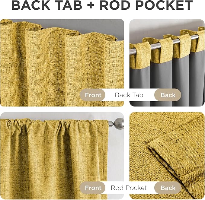 Joydeco Linen Blackout Curtains