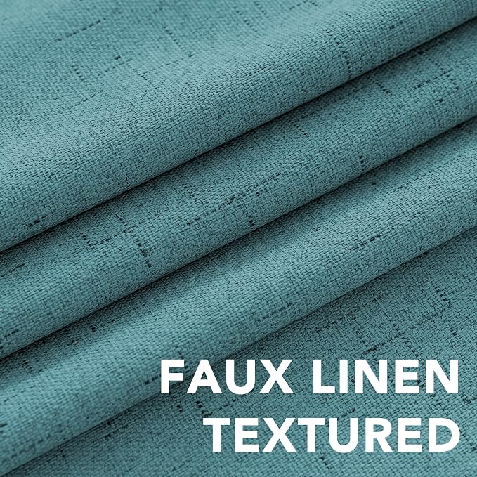 H.VERSAILTEX Linen Blackout Curtains Durable Thick Textured Linen Look 100%