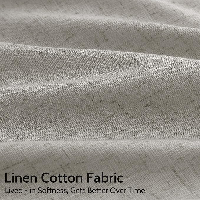 Silver Grey Linen Back Tab Curtains 84 Inch Length