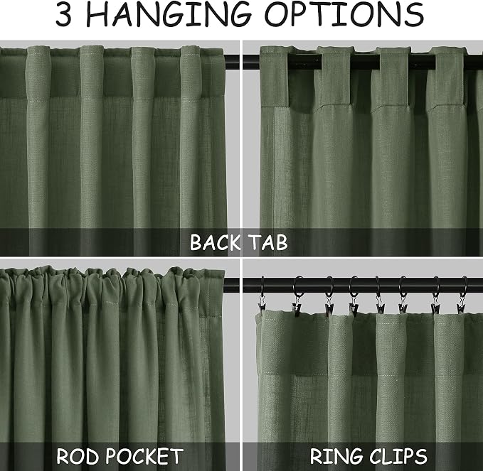 Extra Wide 100x96 Inch Linen Curtains