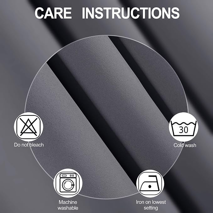 LEMOMO Grey Thermal Blackout Curtains/52 x 95 Inch/Set of 2 Panels Room