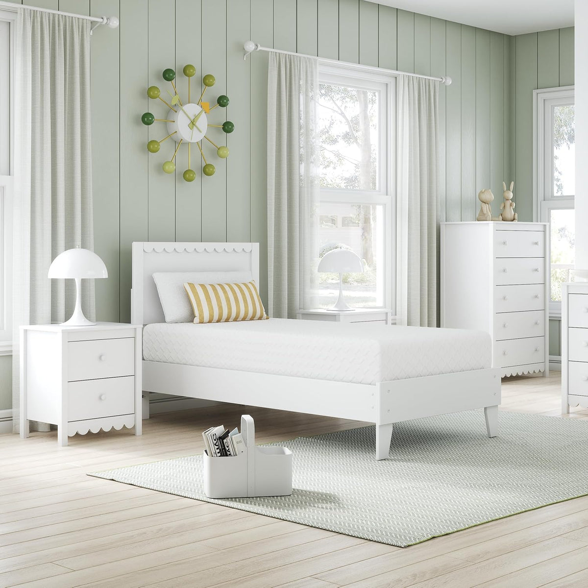 Signature Design by Ashley Twin Size Chime 10 Inch Medium Firm Memory Foam Mattress with Green Tea & Charcoal Gel for Pressure Relief, Fiberglass Free, Mattress In A Box