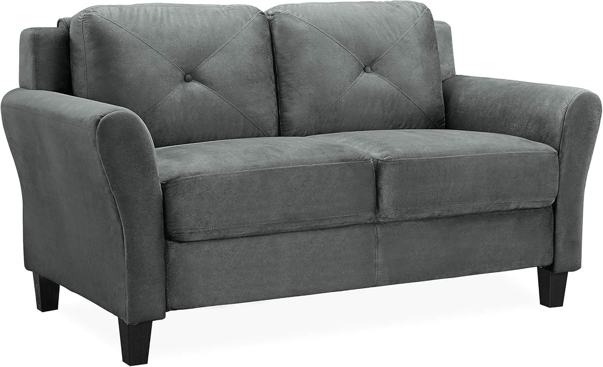 Lifestyle Solutions Harrington Loveseat, Dark Grey