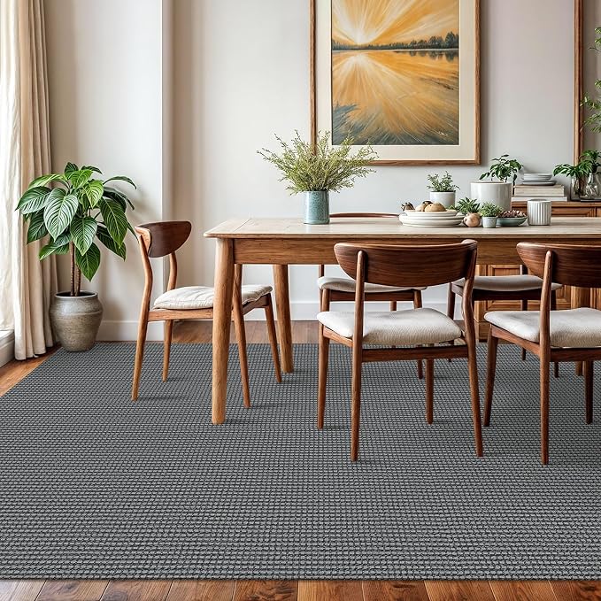 KOZYFLY Washable Area Rug 6x9 ft Rubber Backed Non Slip Rugs