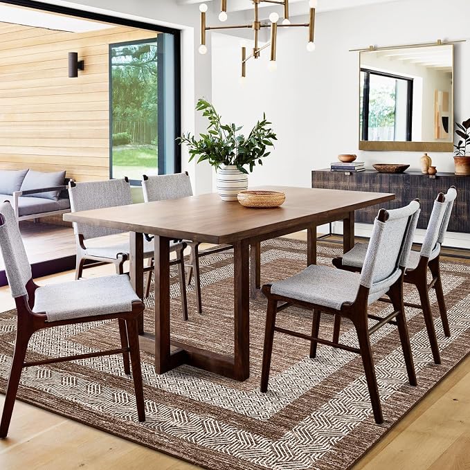 GarveeHome Modern Geometric Rug 4x6 Washable Rug