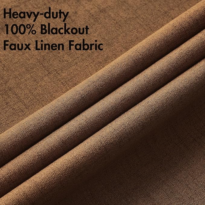 MIULEE Linen Curtains 100% Blackout