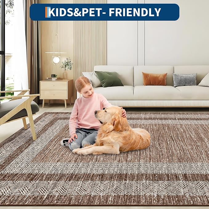 GarveeHome Modern Geometric Rug 4x6 Washable Rug
