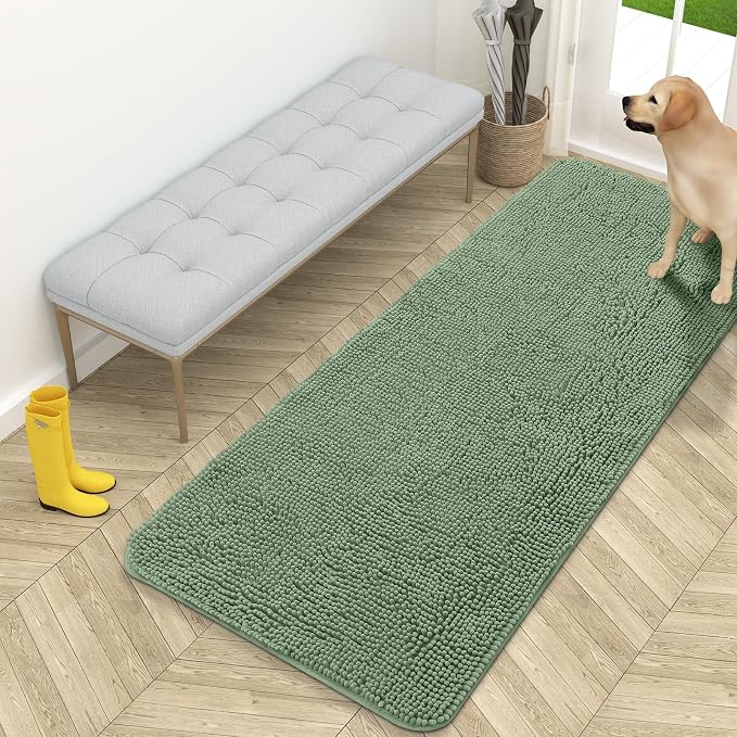 OLANLY Dog Door Mat for Muddy Paws 59x24, Absorbs Moisture and Dirt, Absorbent