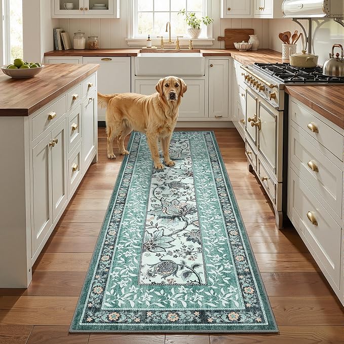 GarveeHome Teal 2x3 Door Mat Indoor Rugs