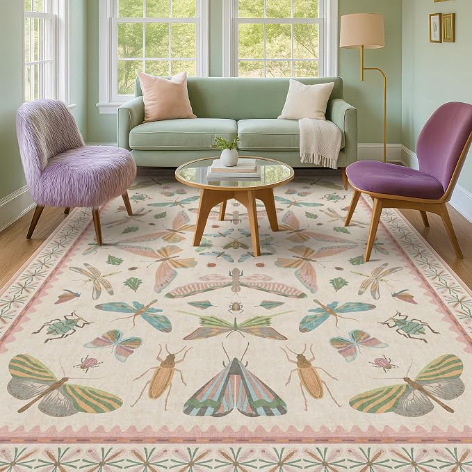 Hazo Haus Butterfly Area Rugs 5x7