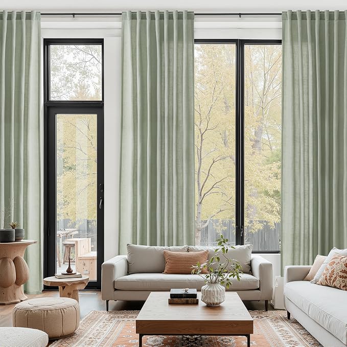 Desert Sage Linen 144 Inch Curtains