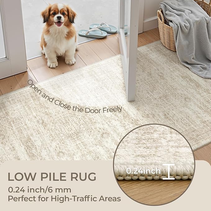 Washable Runner Rug 2.5x12, Non-Slip Long Bathroom Rugs Runner