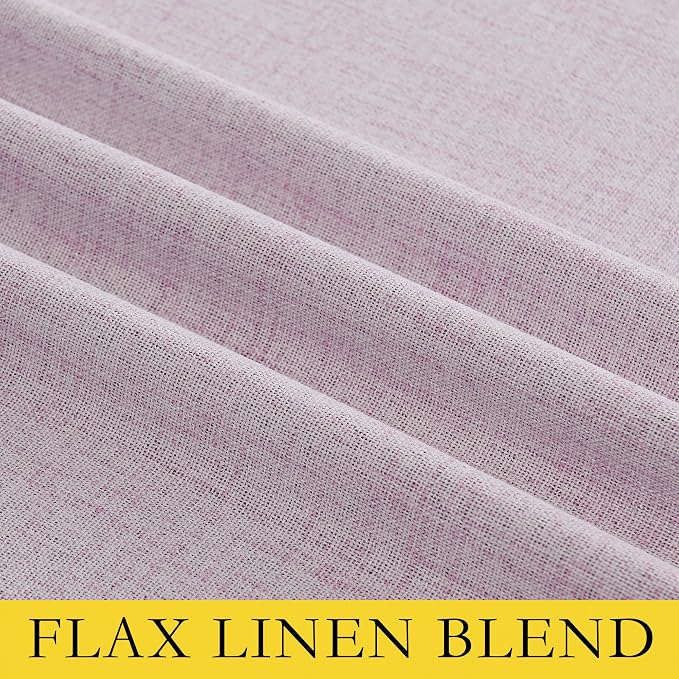 NICETOWN Pink Vintage Linen 100% Blackout Curtains
