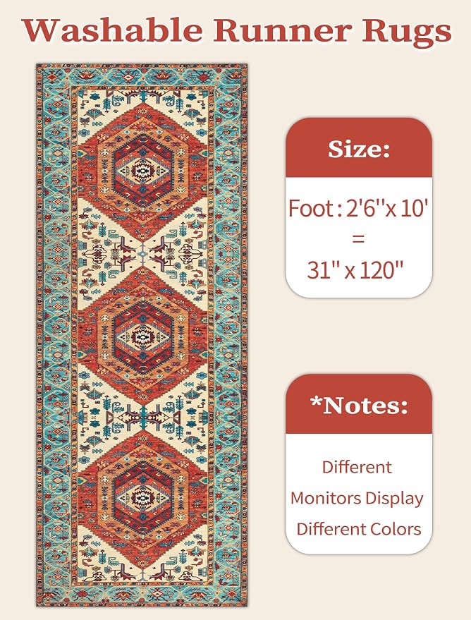 SERISSA Boho Washable Runner Rug