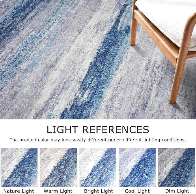 KOZYFLY Modern Abstract Washable Long Rug Runner 2.6x18 Hallway Rug Runner