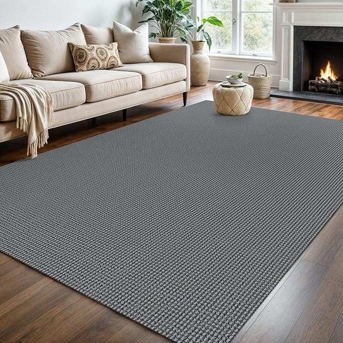 KOZYFLY Washable Area Rug 6x9 ft Rubber Backed Non Slip Rugs
