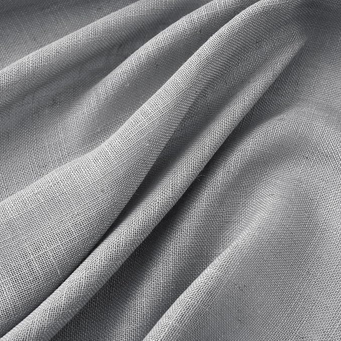 MIULEE Grey Linen Curtains 96 Inch Long