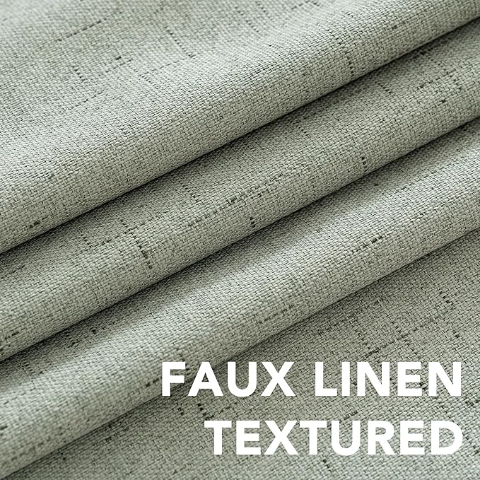 H.VERSAILTEX Linen Blackout Curtains Durable Thick Textured Linen Look 100%