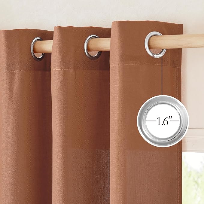 NICETOWN Caramel Linen Curtains